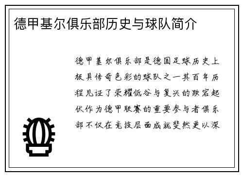 德甲基尔俱乐部历史与球队简介